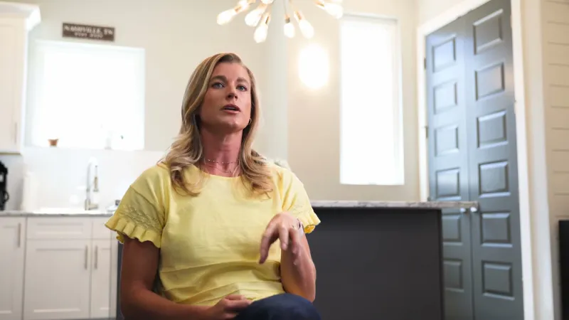 Jessica during her interview in the townhome kitchen